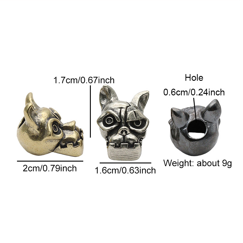Bulldog Head Brass Knife Bead  - Edc Carry Knife recension och pris
