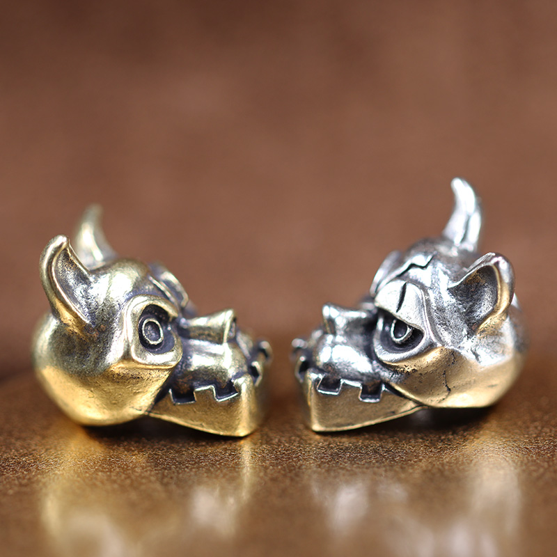 Bulldog Head Brass Knife Bead  - Edc Carry Knife recension och pris